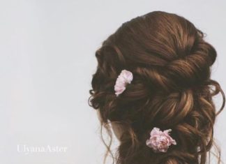 Wedding Hair With Flowers & jewels : Ulyana Aster long wedding hairstyle with flowers…