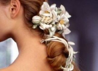 Wedding Hair With Flowers & jewels : Now you know, it doesn't have to be up! :)…