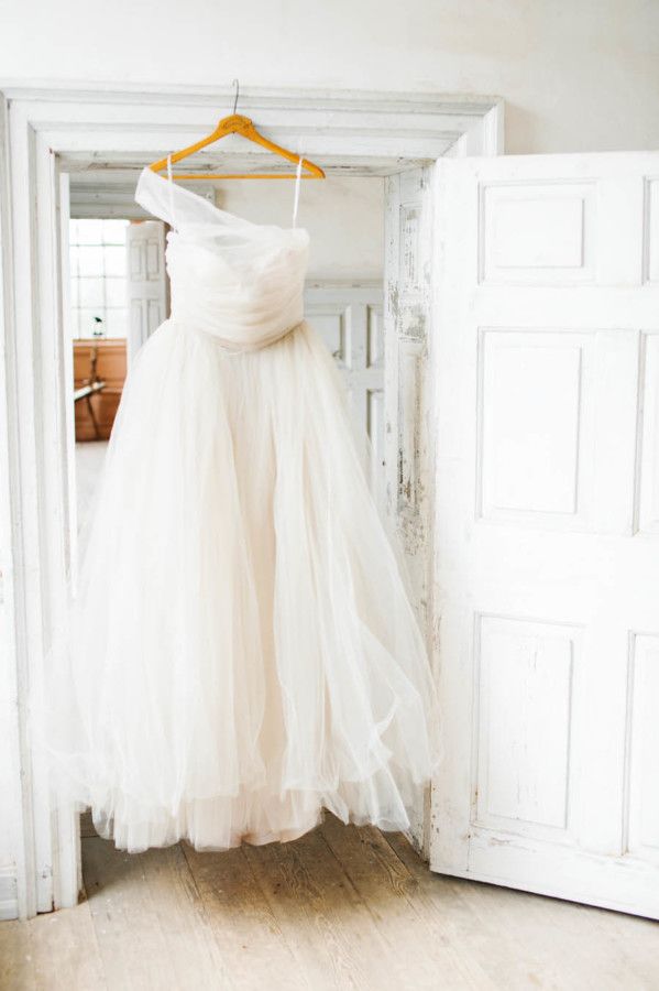 Beautiful one-shoulder tulle ballgown: www.stylemepretty... | Photography: Sarah...