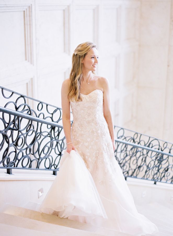 Strapless embellished gown: www.stylemepretty... | Photography: Kayla Barker Fin...