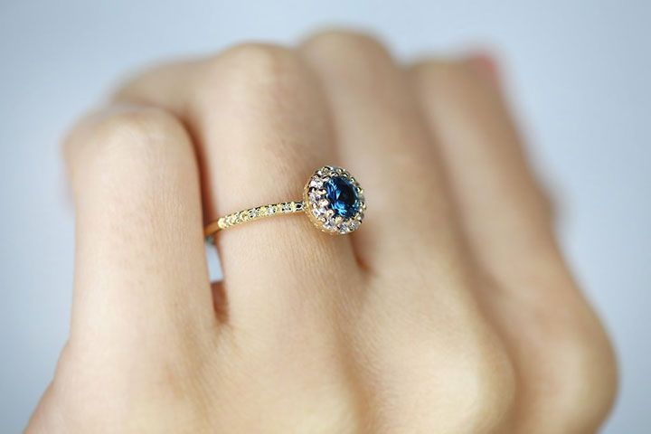 Montana Sapphire Engagement Rings by S. Kind & Co. ~ 0.76 carat blue Montana Sap...