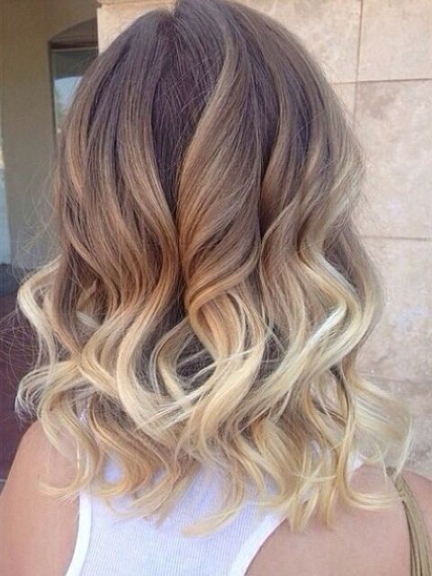 Trendy Hair Style Ombre Shoulder Length Curly Hairstyles For