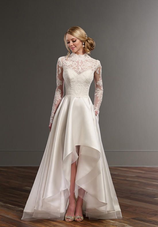 Short Wedding Dresses Illusion Lace Features A Flirty High Low