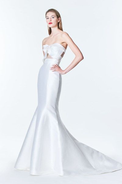 Carolina Herrera strapless wedding dress: www.stylemepretty... Courtesy: Carolin...