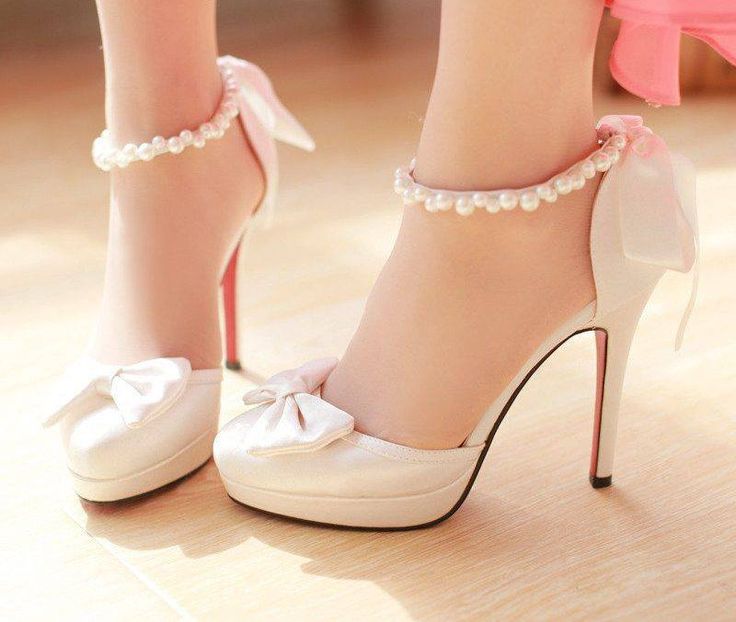 pearl coloured heels