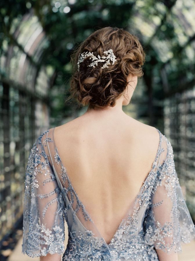 Romantic beaded lavender wedding dress: www.stylemepretty... | Photography: Laur...