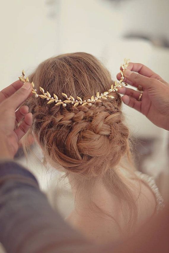 gold hair pieces for prom