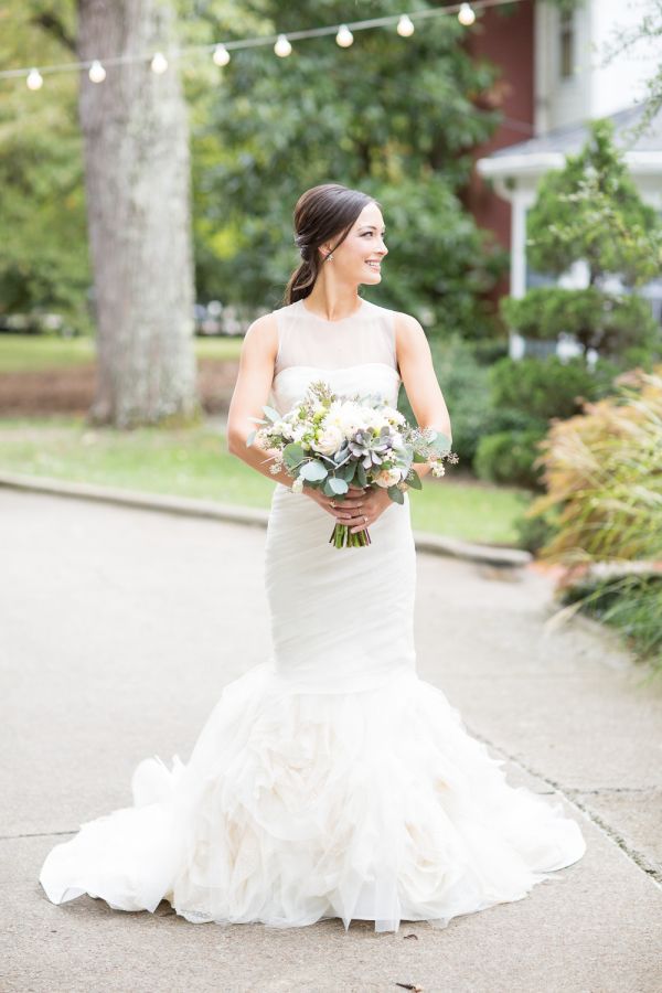 Pretty trumpet style Vera Wang wedding dress: www.stylemepretty... | Photography...