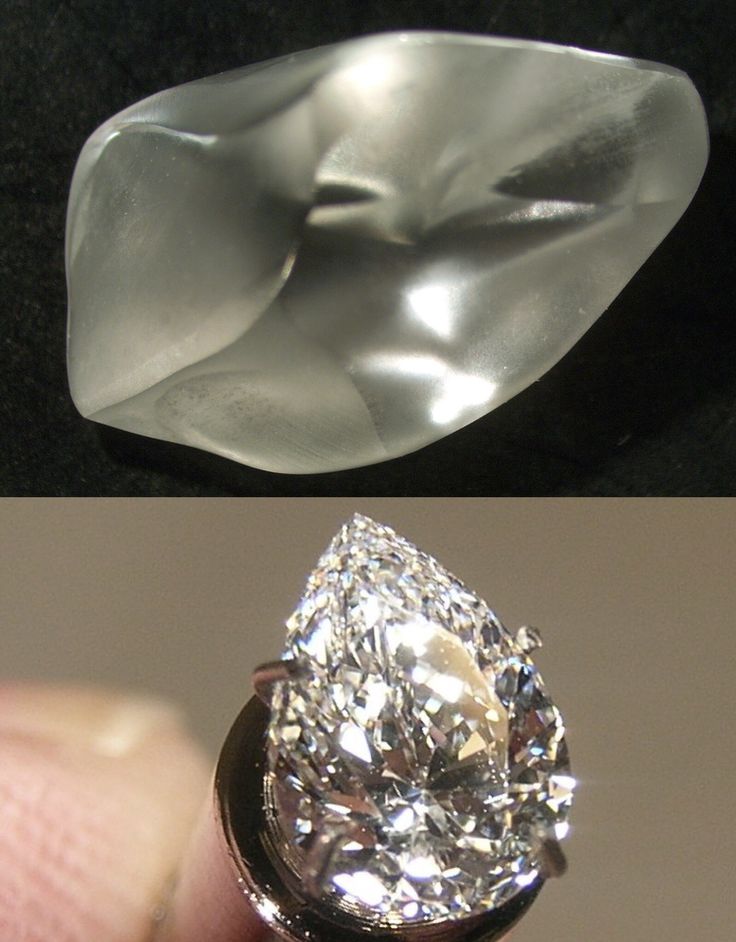 Before... After - The 2.44-carat rough “Silver Moon Diamond” was found by Me...