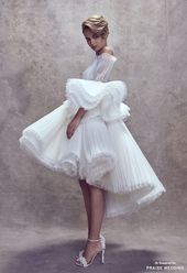 We’re obsessing over this hyper-romantic high-low gown from Ashi Studio’s new collection!