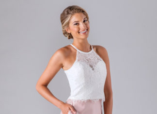 Bridesmaids Dresses : Kennedy Blue Bridesmaid Dress Kendall Top & Leah Skirt / 28231/28235