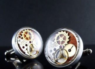 New Luxury Watches for Men in 2020 : Aluminum and Wood Steam punk cuff links- Mahogany cufflinks steampunk