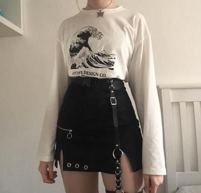 Grunge Outfits : REVIEW FOR ULLZANG UNISEX T-SHIRT YV41072 #grungegoth