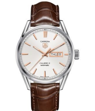 New Luxury Watches for Men in 2020 : Men’s Swiss Automatic Carrera Calibre 5 Brown Leather Strap Watch 41mm