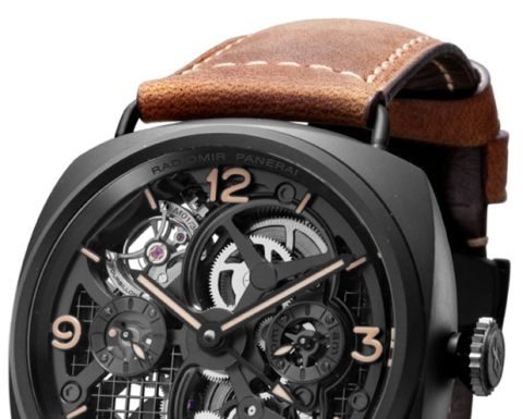 New Luxury Watches for Men in 2020 : Panerai Radiomir Tourbillon GMT Ceramica Skeleton 48mm (PAM348)