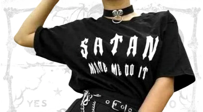Grunge Outfits : Satan Made Me Do It T-Shirt Gothic Black Tee
