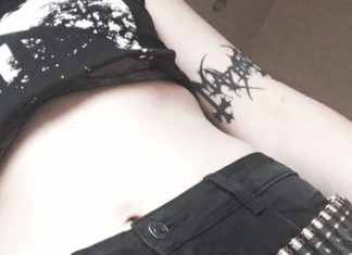 Grunge Outfits : instagram.com/blasphemious_devotion Burzum Mayhem black metal bullet belt tattoo
