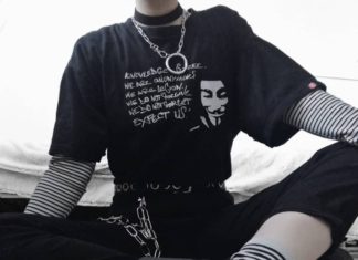 Grunge Outfits : 𝐑 𝐎 𝐍 𝐘 𝐀 on Instagram: “Yay or nay? ♠️ . . . . . . #anonymous #black #bw #blackandwhite #v #vendetta #creepers #freshfits #chains #stripes #streetstyle #goth #dark…”