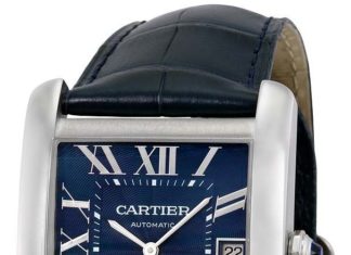 New Luxury Watches for Men in 2020 : Cartier Tank MC Blue Dial Stainless Steel Men’s Watch WSTA0010
