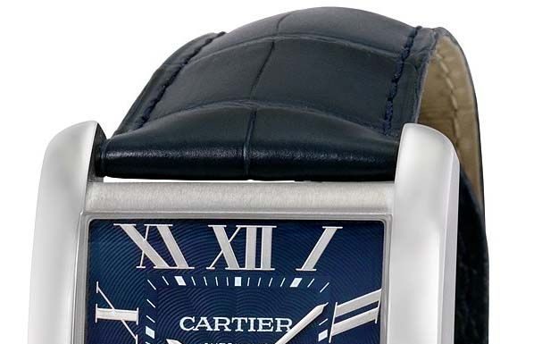 New Luxury Watches for Men in 2020 : Cartier Tank MC Blue Dial Stainless Steel Men’s Watch WSTA0010
