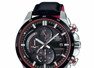 New Luxury Watches for Men in 2020 : Casio Men’s EQS600BL-1A ‘Edifice’ Chronograph Black Leather Watch