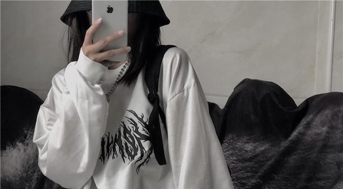 Grunge Outfits : GRUNGE AESTHETIC FIRE FLAME PRINTED OVERSIZED SWEATSHIRT #grunge #print #fire #f…