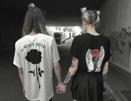 Grunge Outfits : couple uploaded by @bunaesmeralda on We Heart It