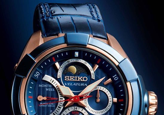 New Luxury Watches for Men in 2020 : Seiko VELATURA Kinetic Direct Drive Moon Phase Blue Leather Strap Watch SRX010P1 for sale | eBay