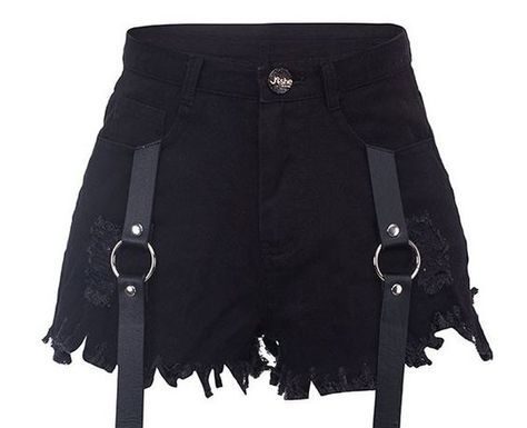 Grunge Outfits : Image of: Cutoff shorts with leather garter