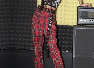 Grunge Outfits : Gothic Grunge Red Plaid Pants