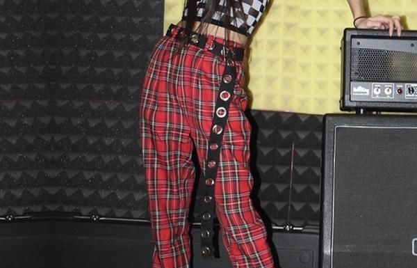 Grunge Outfits : Gothic Grunge Red Plaid Pants
