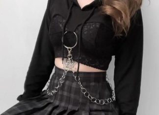 Grunge Outfits : Gothic Lace Temptation Half Cup Lingerie Set