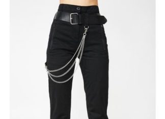 Grunge Outfits : Poster Grl Trap Nightz Chain Trousers Black X-Large
