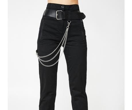 Grunge Outfits : Poster Grl Trap Nightz Chain Trousers Black X-Large