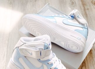 nike air force 1 high : Baby blue air force 1 mid / 5- 8.5 in us size available/