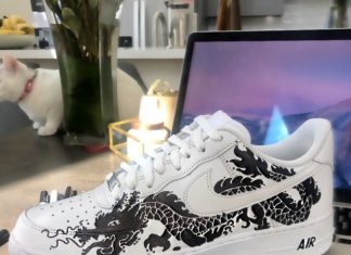 nike air force 1 high top : BLACK CHINESE DRAGON // NIKE AIR FORCE 1’S