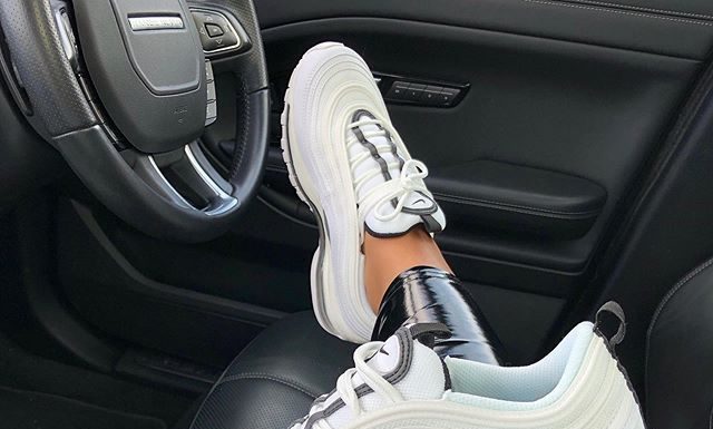 nike air max 97 womens : Nike Air Max 97 white and grey women sneakers.