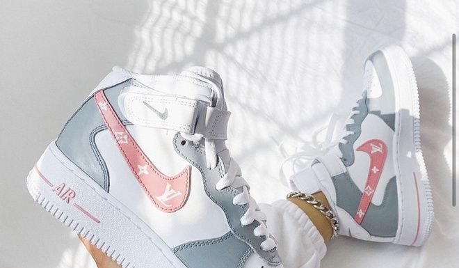 nike air force 1 mid : Custom air force 1 mid sneakers
