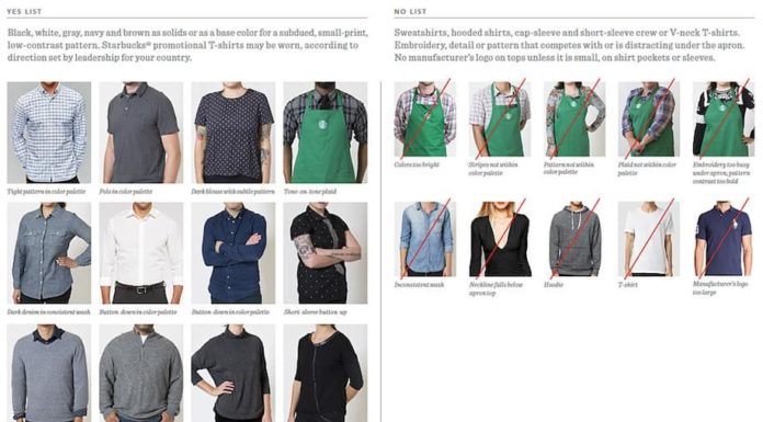 target employee dress code : Fedoras? Yes. Bright plaids? No. The meaning of Starbucks’ new employee dress code