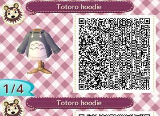 acnl dress qr codes : Totoro hoodie Animal Crossing pattern