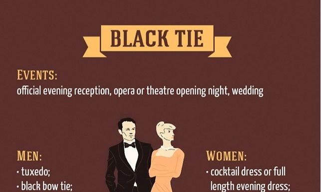 black tie dress code : Guide to Most Basic Dress Code Rules