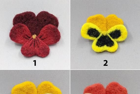 burlington dress code : Needle Felt Pansy Brooch with Pin backing