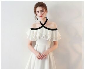 business casual dress code policy : Chic Halter Homecoming Dress Simple White Cheap Short Prom Dress