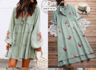 byu dress code : Women Floral Printed Short Sleeve Boho Sundress V-neck Party Dress Cotton Vintage Long Sleeve Skirts