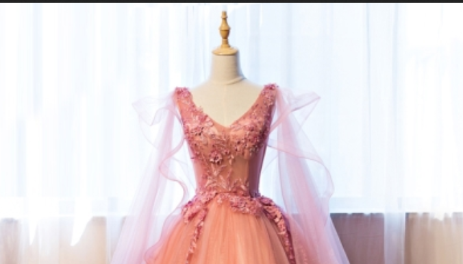 dress code policy : V-Neck Appliques Beading Floor-Length Quinceanera Dress,Floor Length Homecoming Dress, Long Evening Dresses