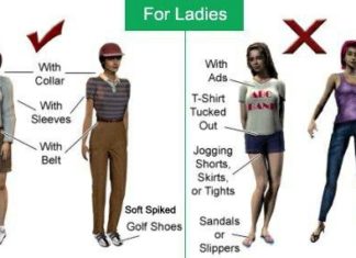 golf dress code : Acceptable vs Unacceptable for Ladies Professional dress codes