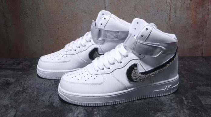nike air force 1 07 lv8 : Nike Air Force 1 High ’07 LV8 (Chenille Swoosh)