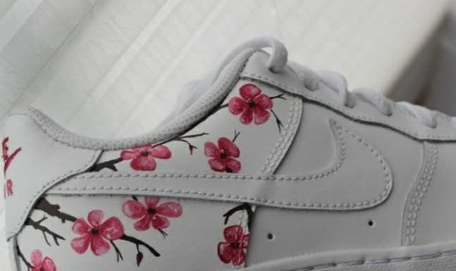 nike air force 1 07 womens : Custom Hand Painted Nike Spring Cherry Blossom Air Force 1