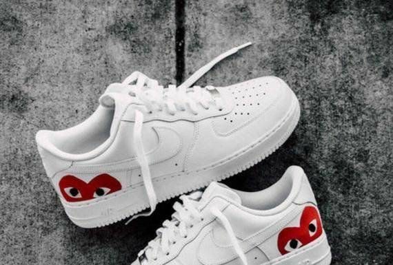 nike air force 1 custom : Custom Hand Painted Staring Red Heart Nike Air Force 1