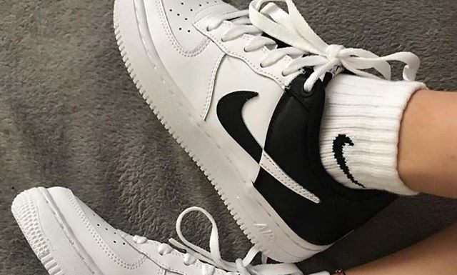 nike air force 1 black : Nike Air Force 1 Black White Sneakers Unisex Casual Shoes